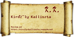 Király Kalliszta névjegykártya