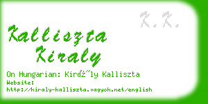 kalliszta kiraly business card